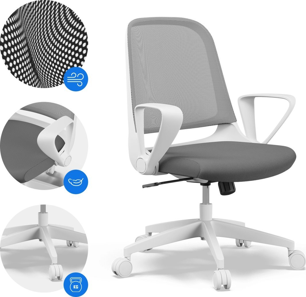 SENSE7 Sopty Chair, White/Grey - Thumbnail 5