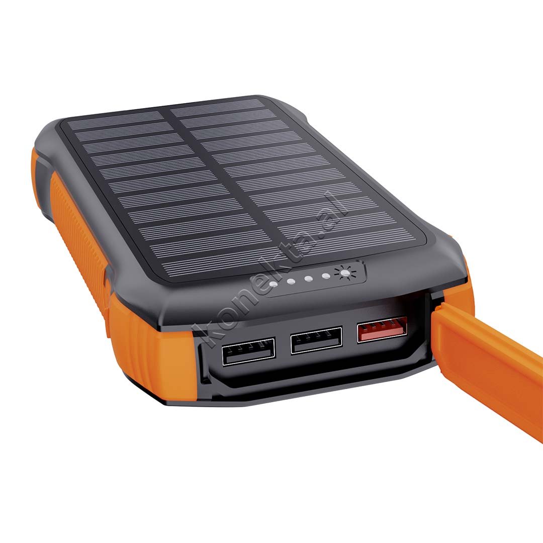 Choetech 20000mAh Solar Panel Power Bank, Black, Orange, White, Blue, Green - Thumbnail 4