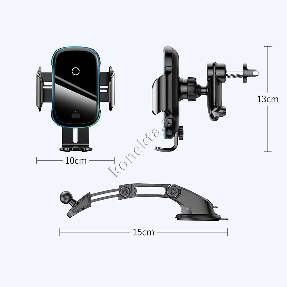 Baseus Mbajtese Celulari Me Sensor Rreze Infra Te Kuqe Per Makine + Karikues Wireless 15w - Thumbnail 13