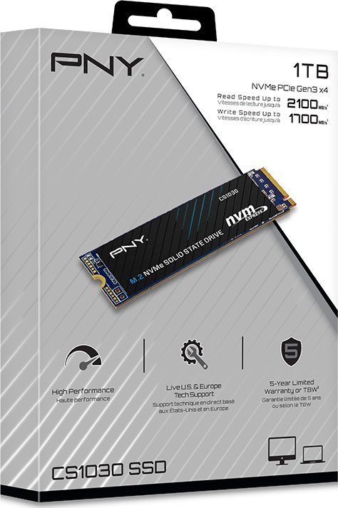 PNY CS1030 SSD, 1TB, M.2 2280 PCI-E x4 Gen3 NVMe - Thumbnail 2