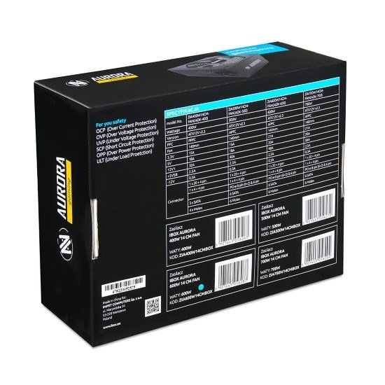 iBOX Aurora Power Supply, 500W, 140mm, ATX, Black - Thumbnail 2