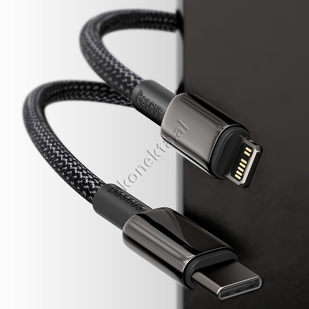 Baseus Type-C to Lightning Cable, 20W Fast Charge, 1m, Black - Thumbnail 7
