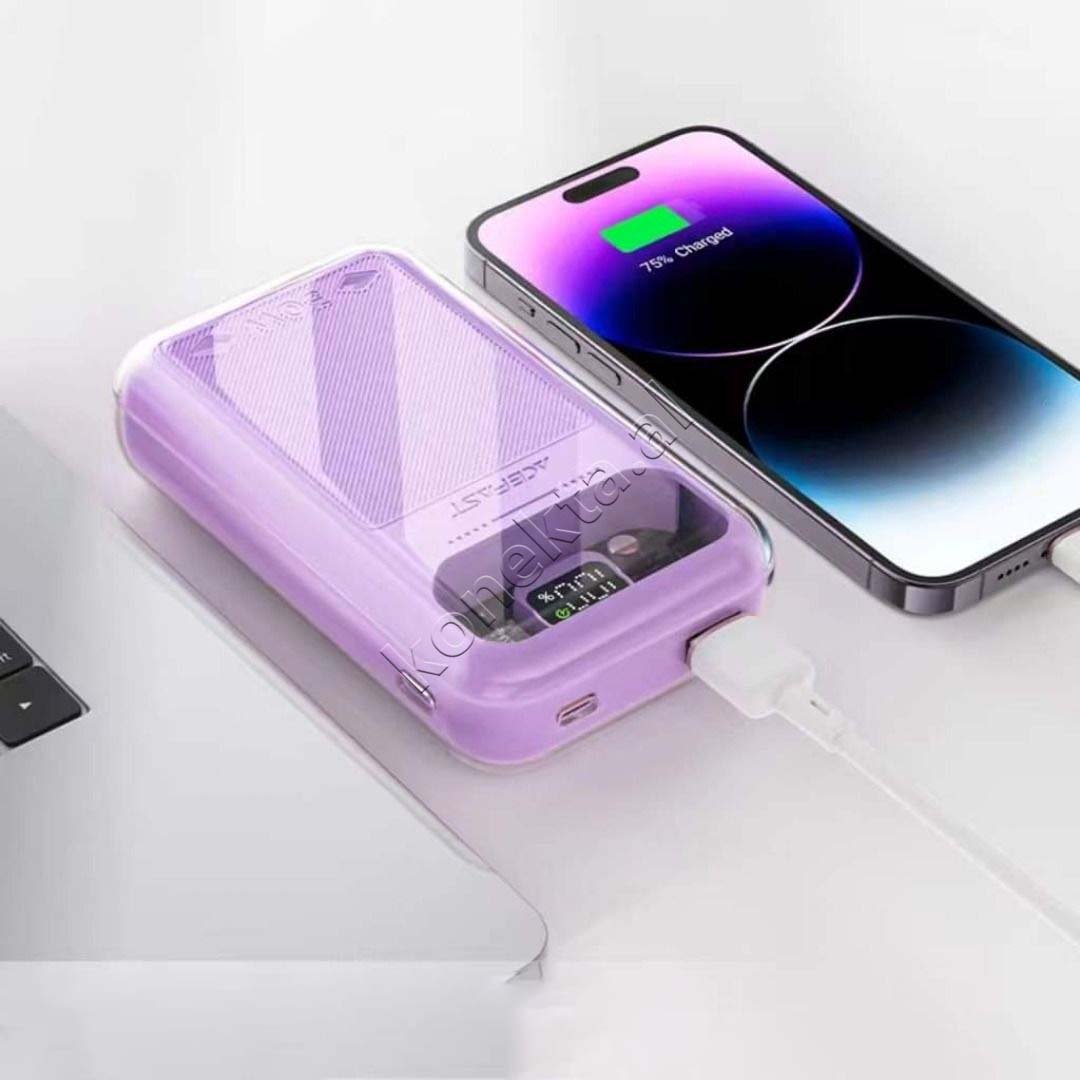 Acefast 20000mAh Power Bank, 30W, Transparent & Pastel - Thumbnail 6