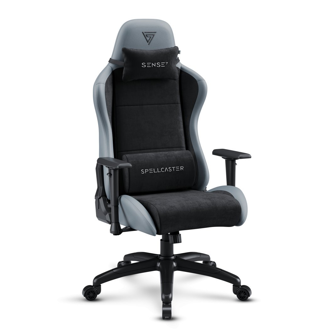 SENSE7 Spellcaster FUKU XL Chair, Material+Leather, Black/Grey - Image 1