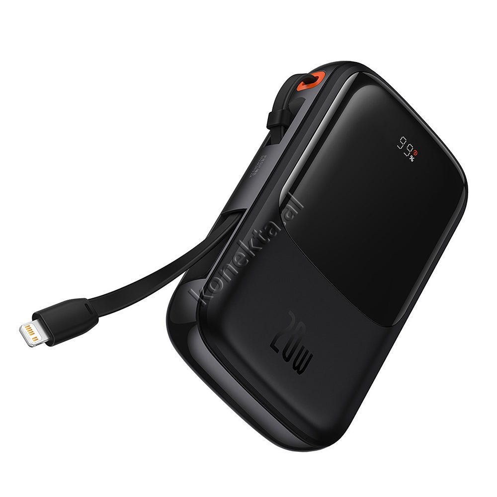Baseus 20W 10000mAh External Battery, Black, With 2 Ports and Lightning Cable - Thumbnail 3