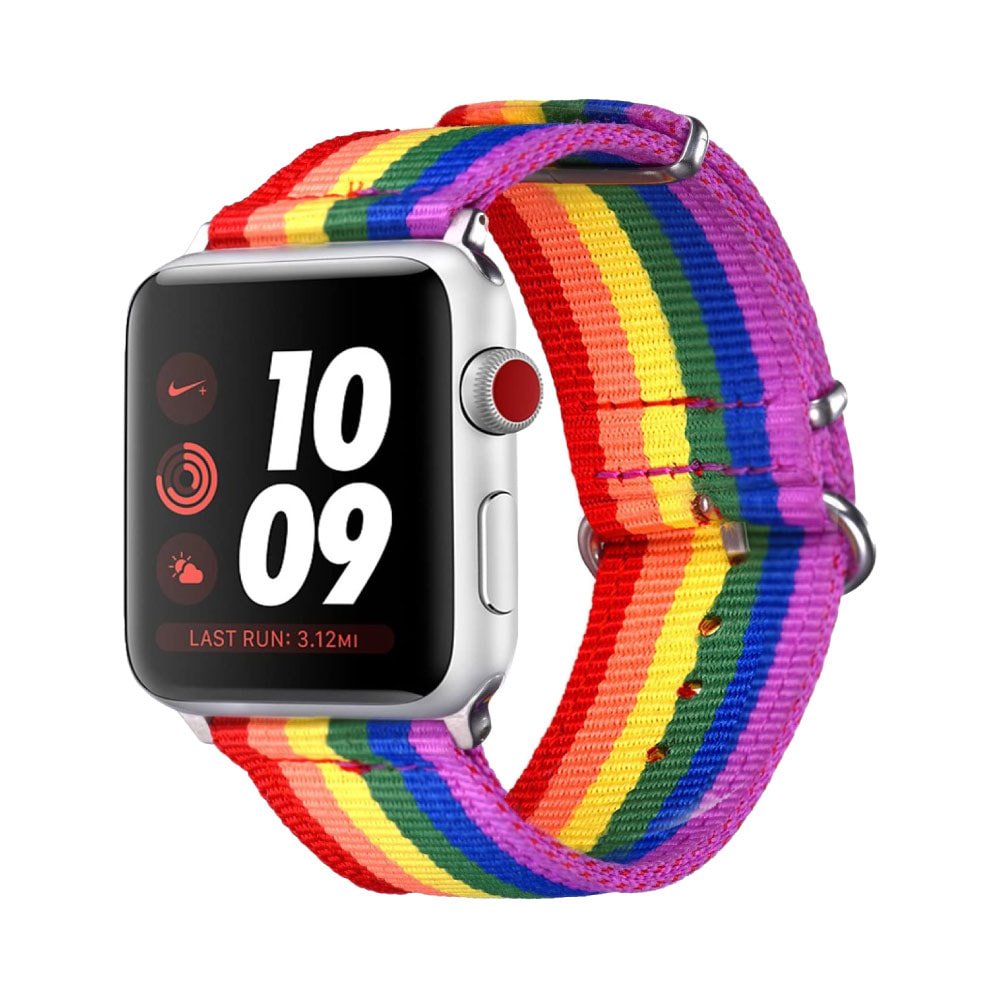 Bikson Nylon Strap for Apple Watch 42/44mm, Rainbow - Image 1