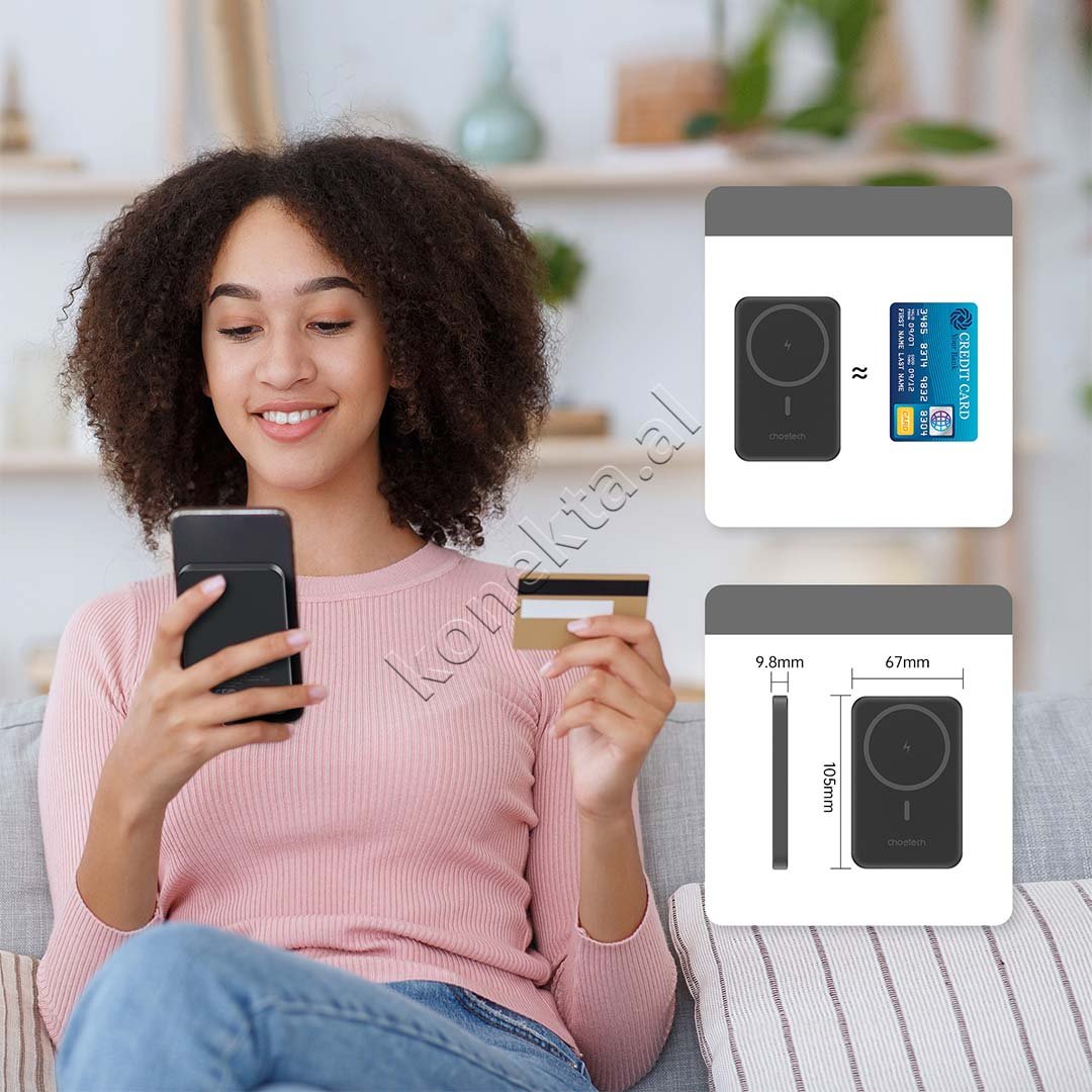 Choetech External Battery, 5000mAh, Black - Thumbnail 8