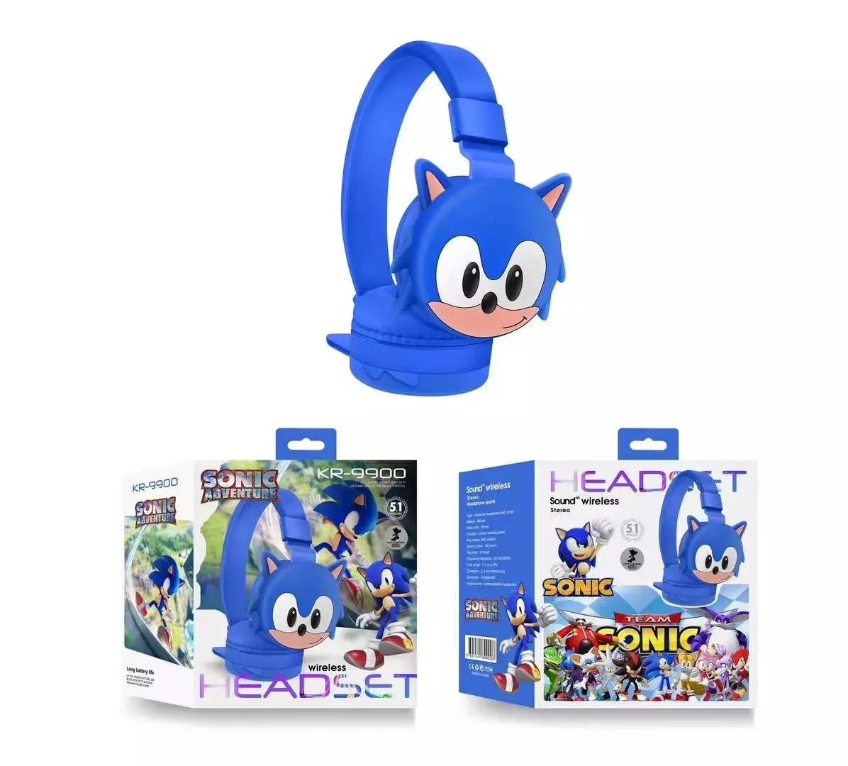 KR-9900 Wireless Headphones, Sonic Origins, Blue - Thumbnail 2