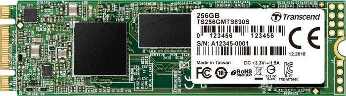 Transcend 830S SSD, 256GB, M.2 2280 SATA III - Image 1