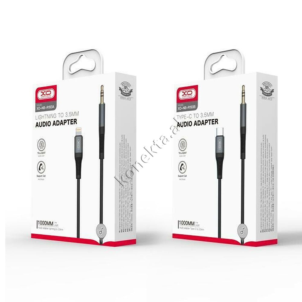 XO Aux Cable, 1m, Lightning or Type-C to Aux 3.5mm - Thumbnail 2