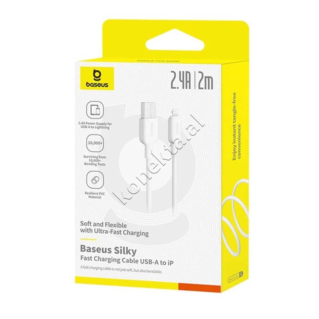 Baseus USB-A to Lightning Charging Cable, 1m / 2m, White - Thumbnail 9