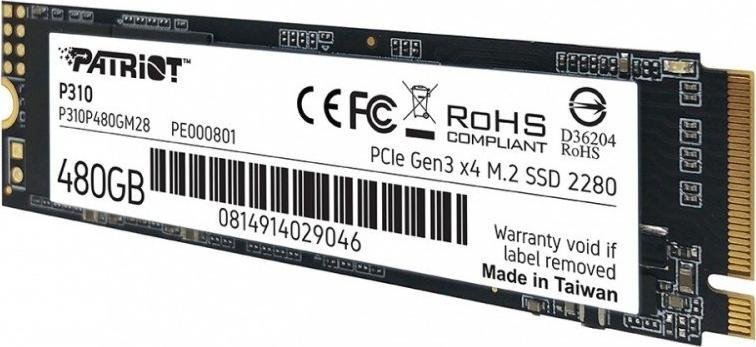 Patriot P310 SSD, 480GB, M.2 2280 PCI-E x4 Gen3 NVMe - Thumbnail 5
