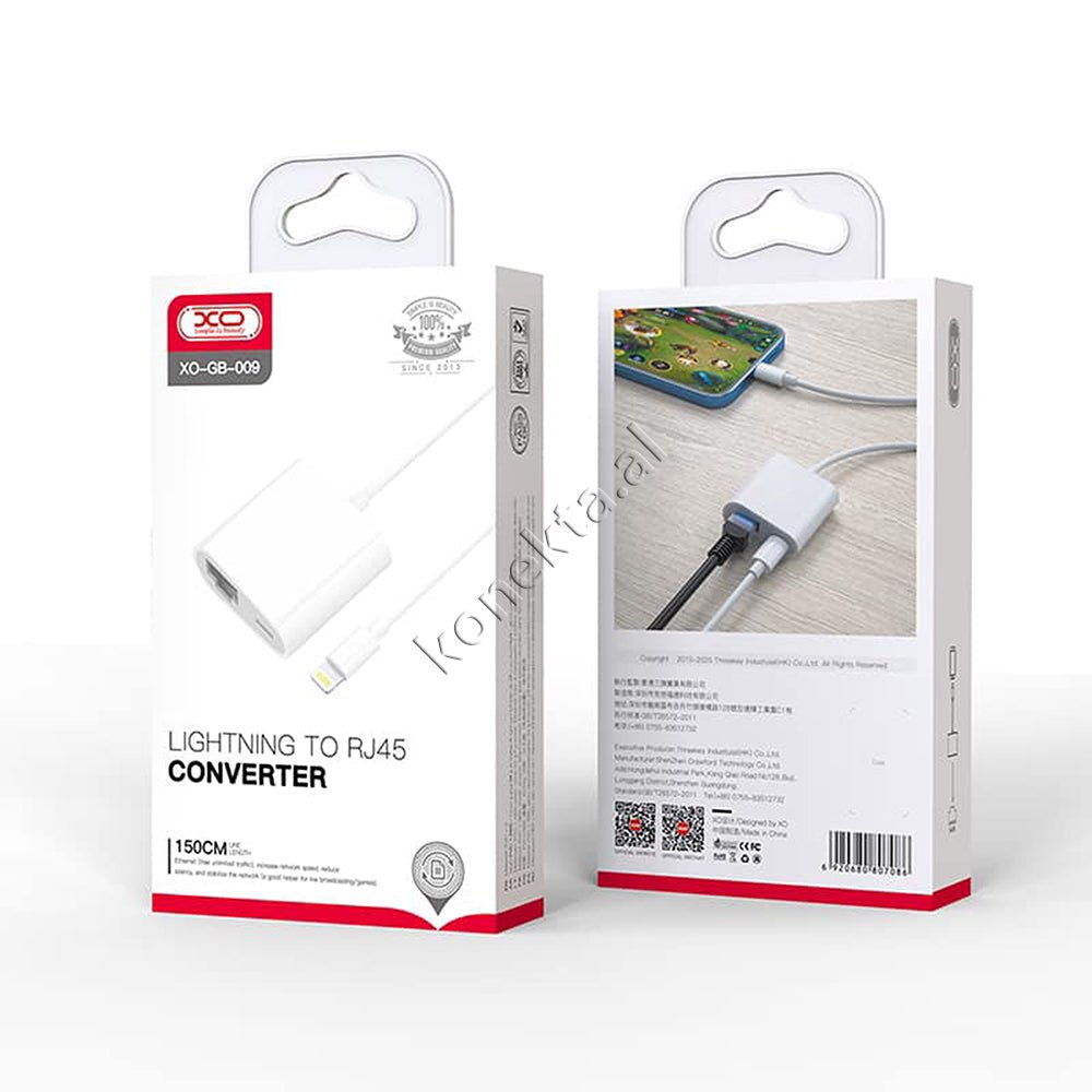 XO LAN Adapter, White, 15cm Cable - Thumbnail 2