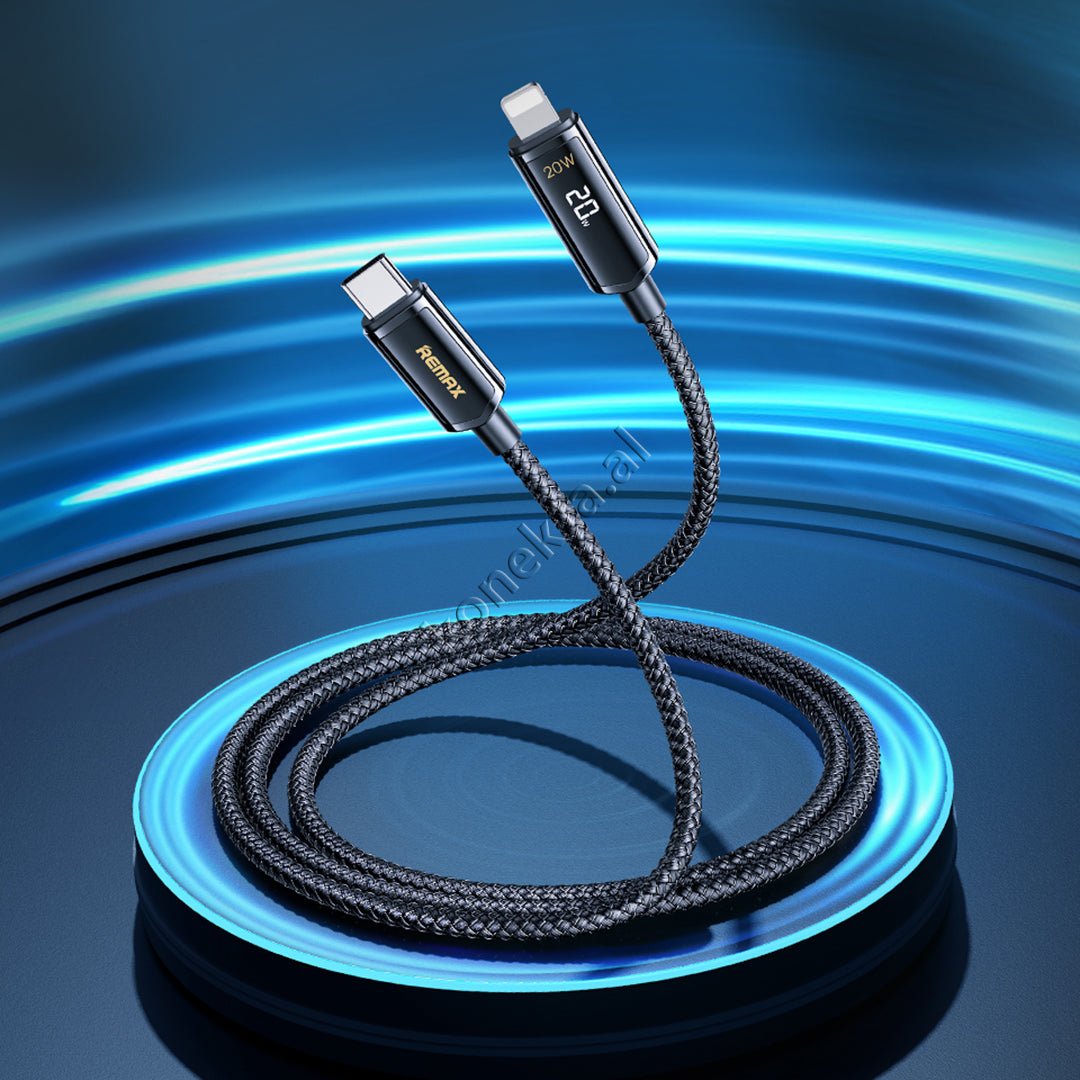 Remax USB Cable, 1m, Type-C to Lightning, 20W Super Charging - Image 1