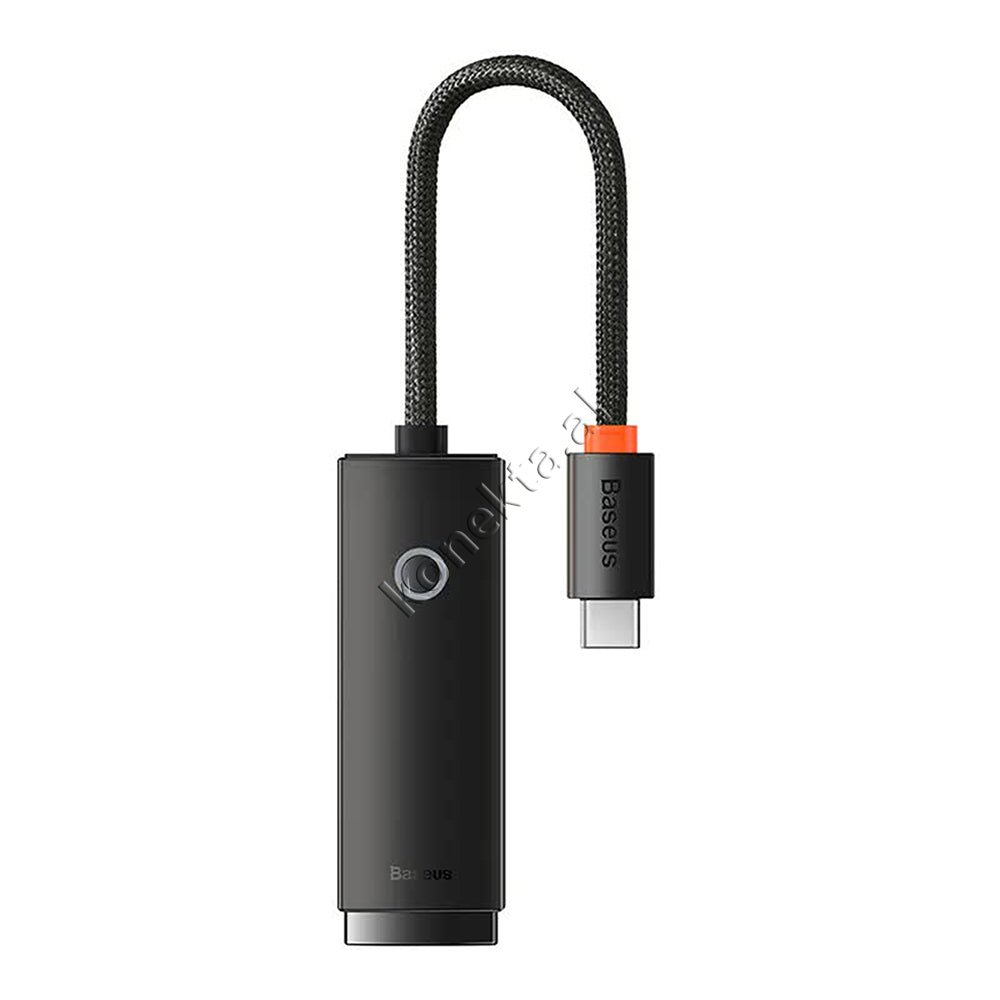 Baseus RJ45 LAN Adapter with Type-C Cable, Black, 15cm - Image 1