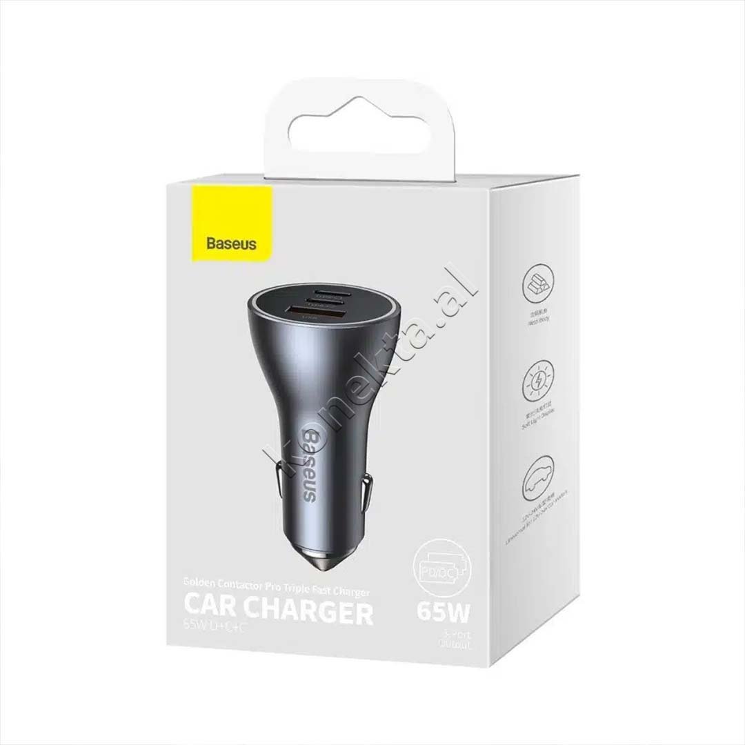 Baseus Adaptor Karikimi 65W Me 2 Porta USB-C Dhe Nje Porte USB-A - Thumbnail 12