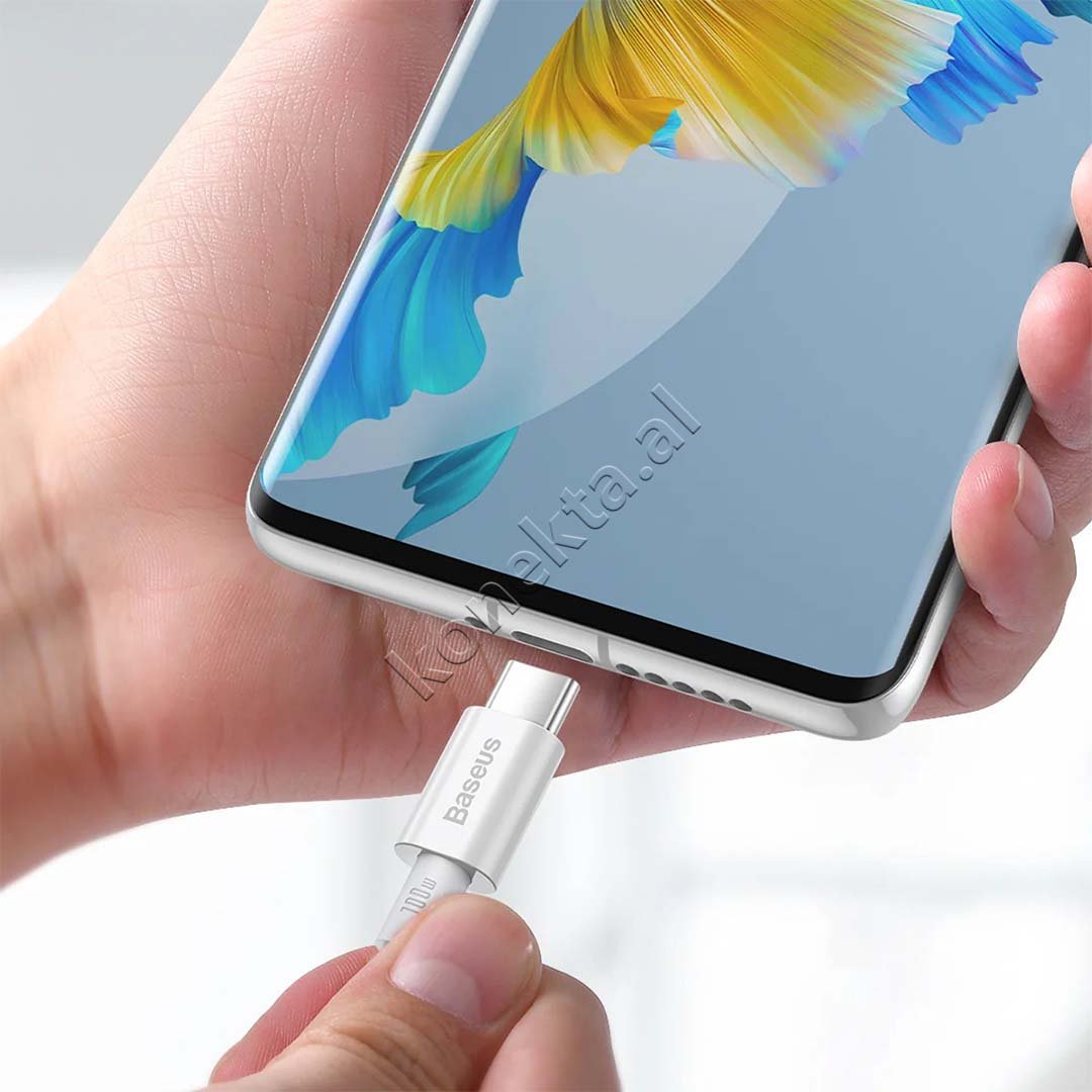 Baseus Type-C to Type-C Charging Cable, 100W, 1m - Thumbnail 4