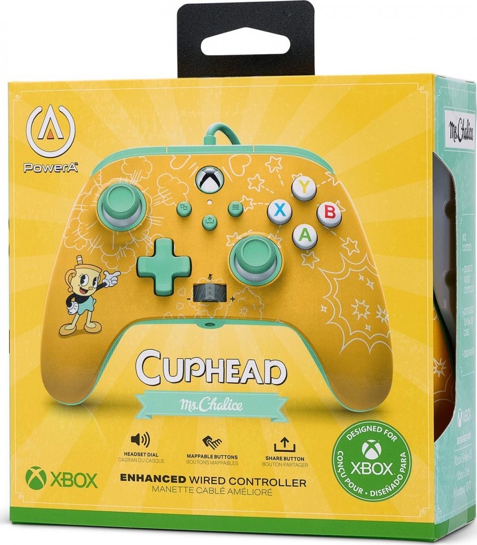 PowerA Xbox Enhanced Cuphead Controller, Wired, Yellow - Thumbnail 10