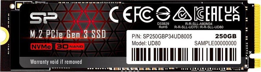 Silicon Power UD80 SSD, 250GB, M.2 2280 PCI-E x4 Gen3 NVMe - Image 1