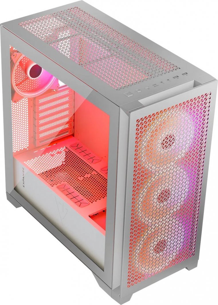 Modecom Volcano Expanse T Apex ARGB Case, White, Midi Tower - Thumbnail 2