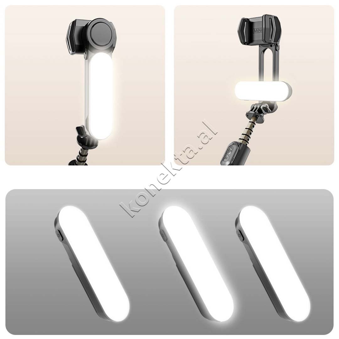tjetertjeter Gimbal (Tripod) Me Rrotullim 360° Dhe Drite LED - Thumbnail 9