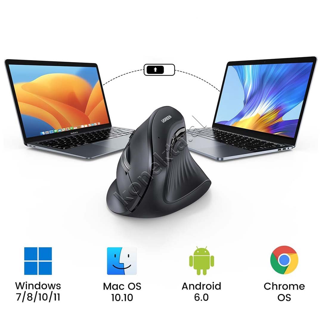 UGreen Wireless Vertikal Mouse, 4000 DPI - Thumbnail 6