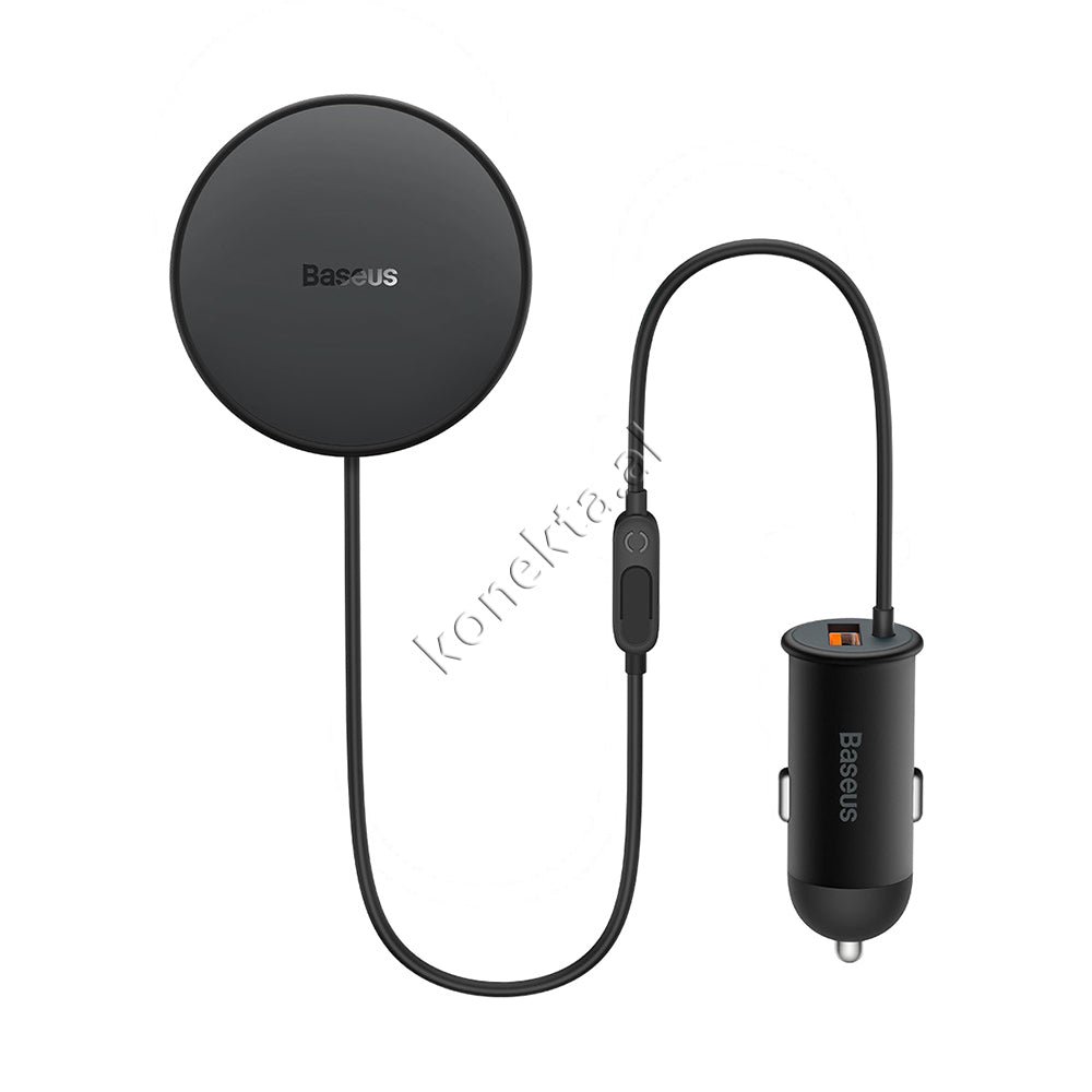 Baseus Car Phone Holder with Wireless Charging and USB Port - Image 1
