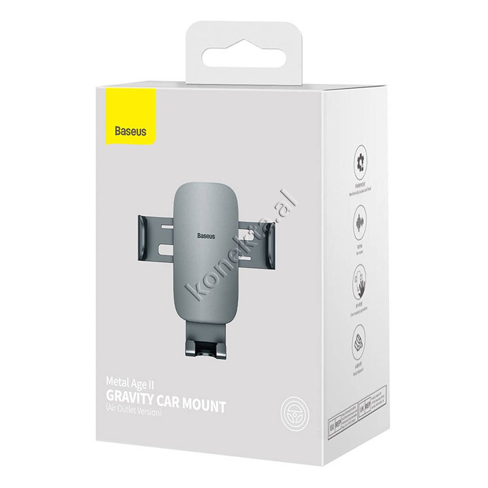 Baseus Car Phone Holder, Dark Gray, 110x88mm - Thumbnail 2