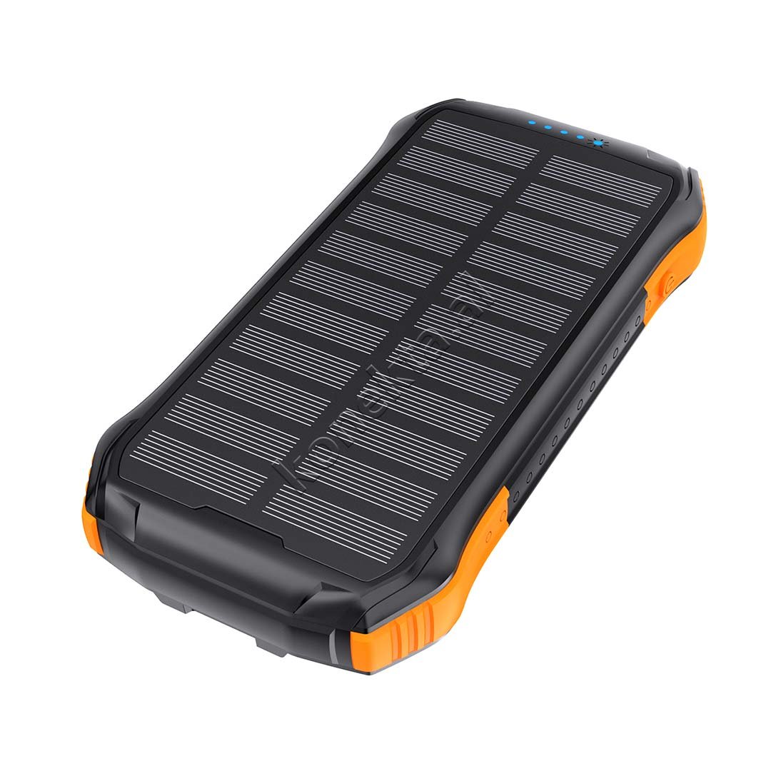 Choetech 10000mAh Solar Panel Power Bank, Black, Orange, White, Blue, Green - Thumbnail 2