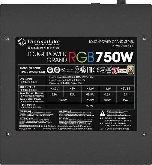 Thermaltake Toughpower Grand RGB PS-TPG-0750FPCGEU-S Power Supply, 750W - Thumbnail 2