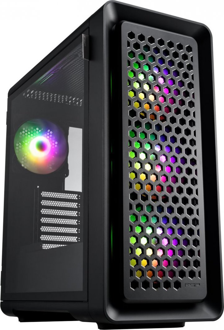 FSP/Fortron CUT593P ARGB Case, Black, Midi Tower - Image 1