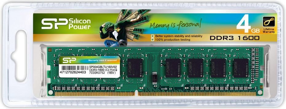 Silicon Power DDR3 Memory, 4 GB, 1600 MHz, CL11 - Thumbnail 2
