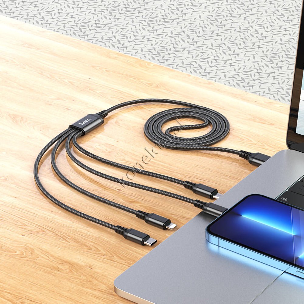 HOCO USB Cable, 4 in 1 Type-C / Lightning / Micro - Thumbnail 6
