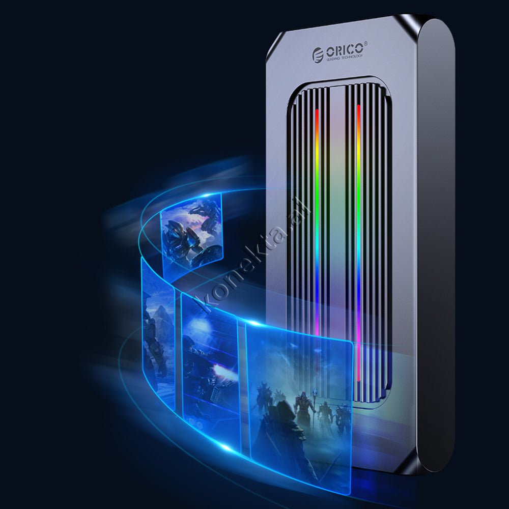 Orico SSD M.2 NVME Enclosure with Type-C Gen 2 Port and RGB Lighting - Thumbnail 5