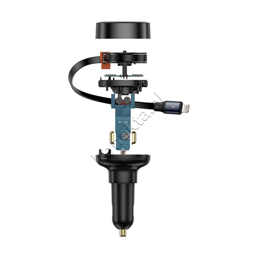 Baseus Car Charger 55W with Retractable Lightning Plug, Black - Thumbnail 13