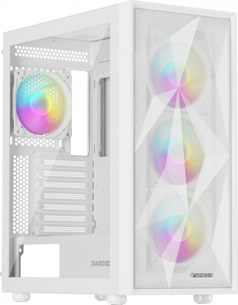 Genesis Diaxid 605 ARGB Case, White, Midi Tower - Thumbnail 2