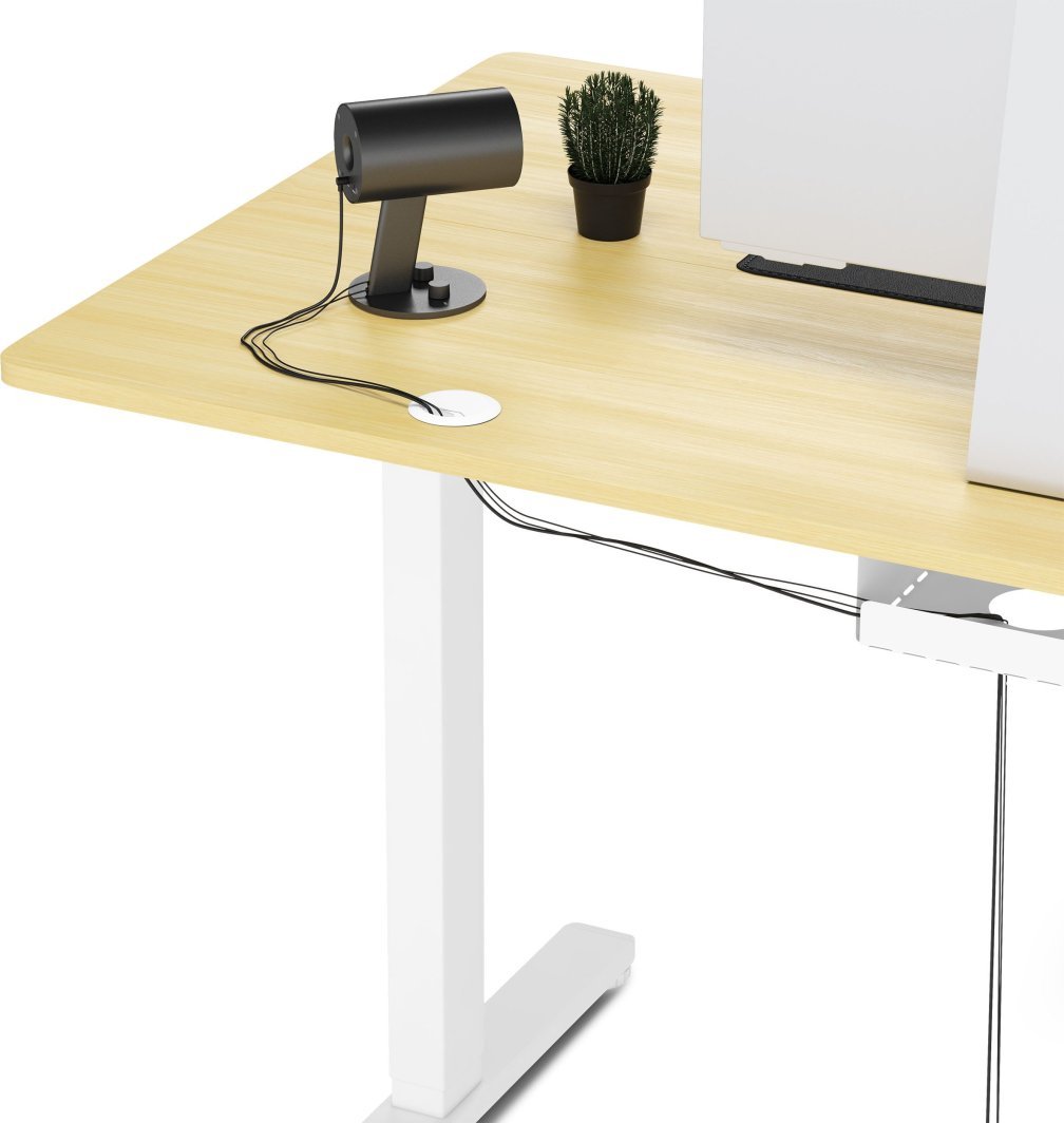 SENSE7 Nojo Table, 140cm x 70cm, White / Light Wood - Thumbnail 8