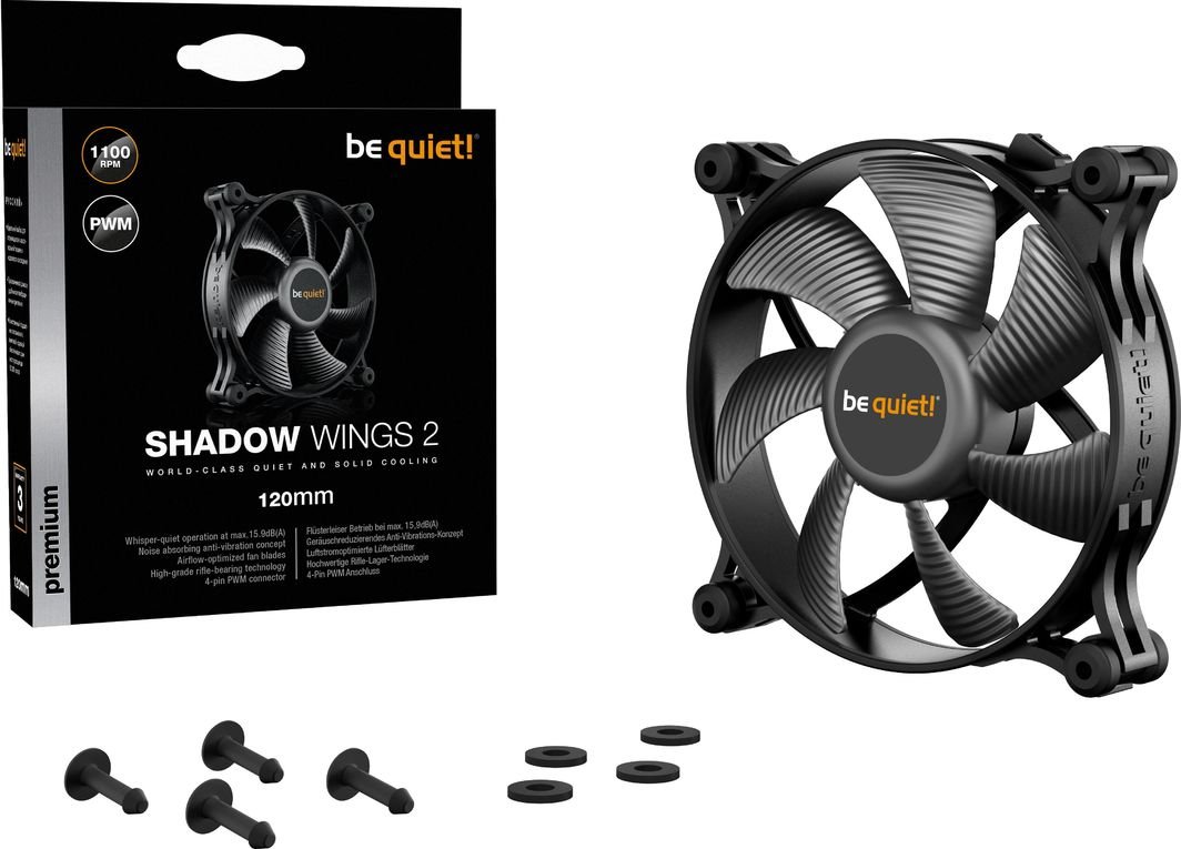 Be quiet! Shadow Wings 2 PWM Fan, 120 mm, Black - Thumbnail 3