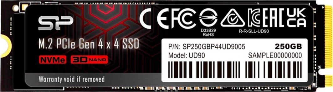 Silicon Power UD90 SSD, 250GB, M.2 2280 PCI-E x4 Gen4 NVMe - Image 1