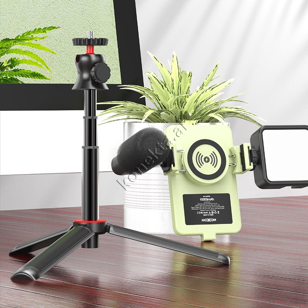 Moxom 4 ne 1 Tripod me Bateri Te Jashtme, Drite LED & Mikrofon - Thumbnail 5