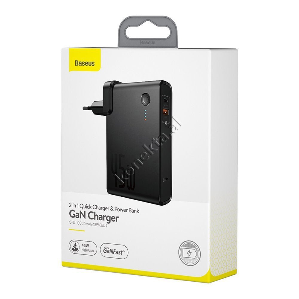 Baseus 2 in 1 Charger and Power Bank, 45W, 10000mAh, Black - Thumbnail 2