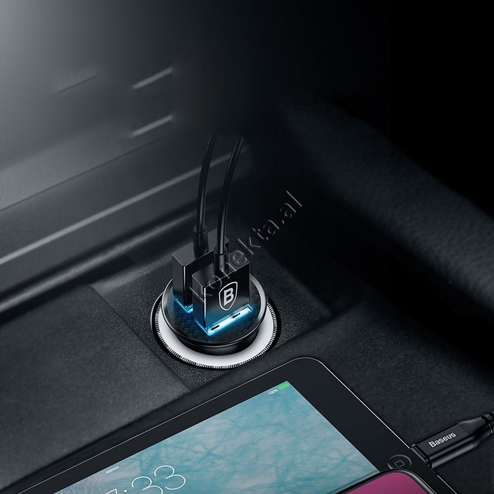 Baseus 30W Quick Charge Car Charger, Black / White - Thumbnail 10