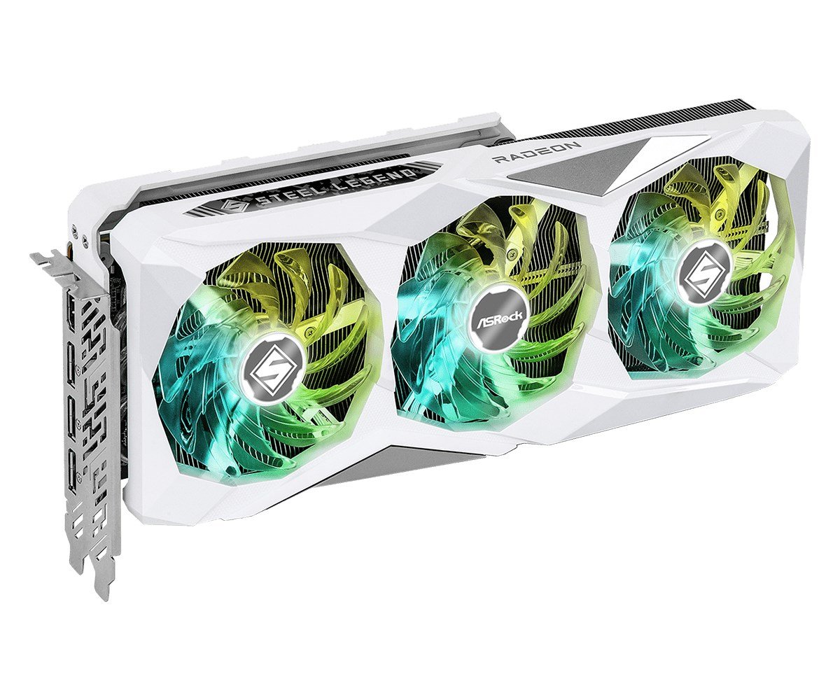 ASRock Radeon RX 7800 XT Steel Legend OC Graphics Card, 16GB GDDR6 - Thumbnail 2