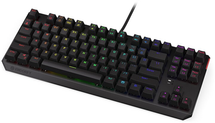 Endorfy Thock TKL Blue Keyboard, Kailh Blue, US, Black - Thumbnail 2