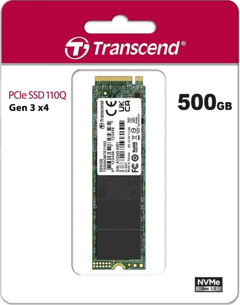 Transcend 110Q SSD, 500GB, M.2 2280 PCI-E x4 Gen3 NVMe - Thumbnail 4