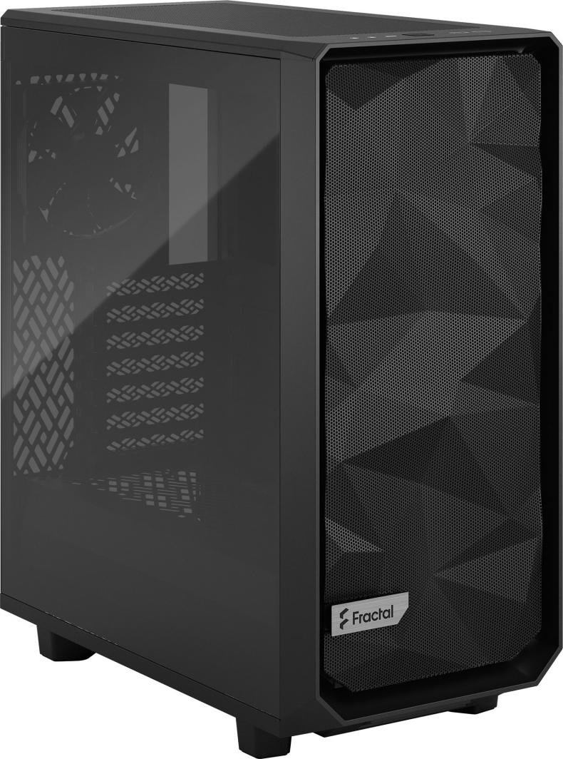 Fractal Design Meshify 2 Compact TG Light Tint Case, Black, Midi Tower - Thumbnail 2