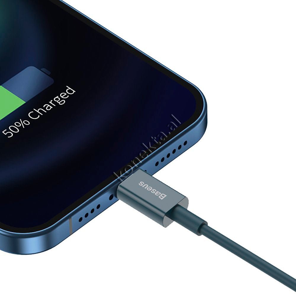 Baseus USB to Lightning Charging Cable, 2m, Blue - Thumbnail 5