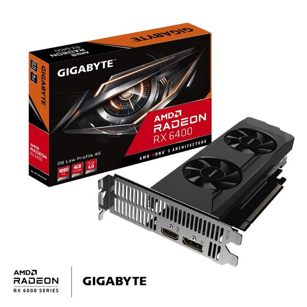 Gigabyte Radeon RX 6400 D6 Low Profile 4GB GDDR6 Graphics Card - Thumbnail 2