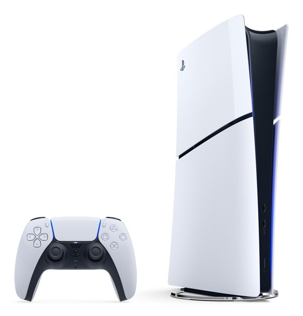 Sony PlayStation 5 Slim Digital Edition Console, 1TB SSD, White, with Controller - Image 1