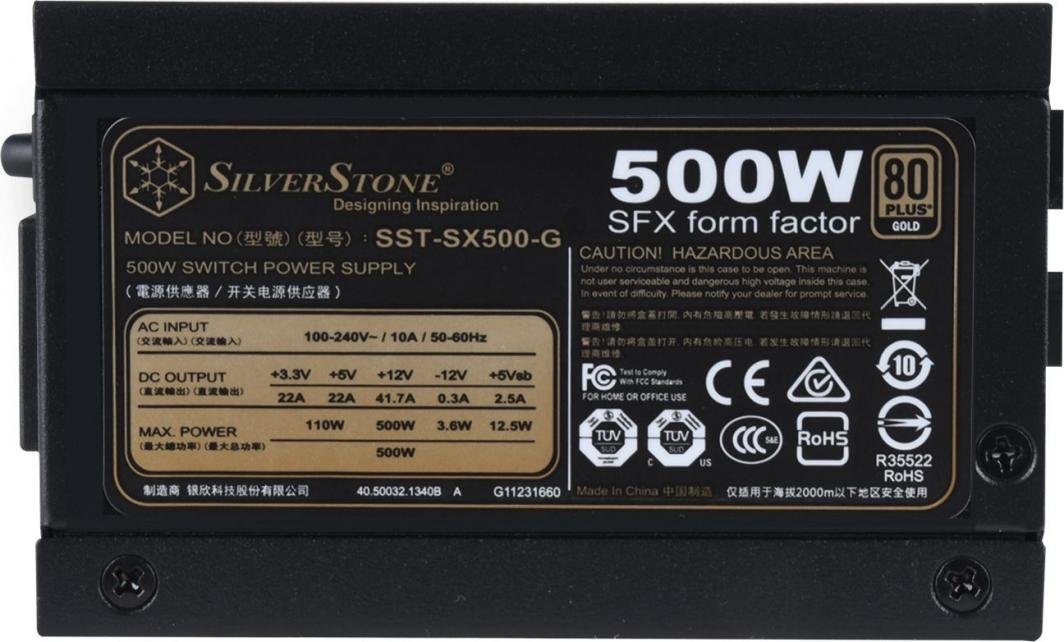 SilverStone SX500-G V1.1 Power Supply, 500W - Thumbnail 5